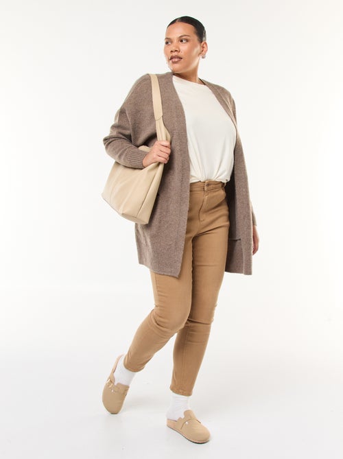 Cardigan lungo lavorato a maglia con 2 tasche - Kiabi