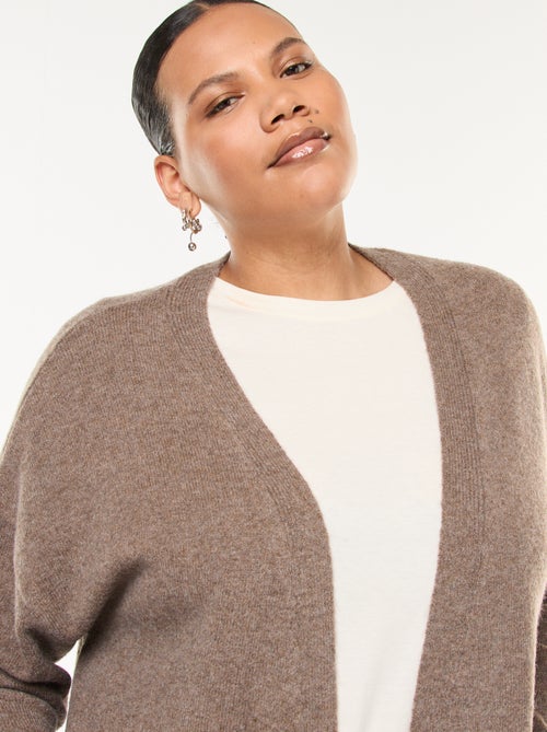 Cardigan lungo lavorato a maglia con 2 tasche - Kiabi