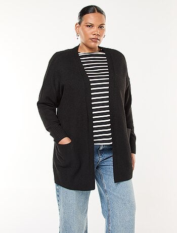 Cardigan lungo lavorato a maglia con 2 tasche