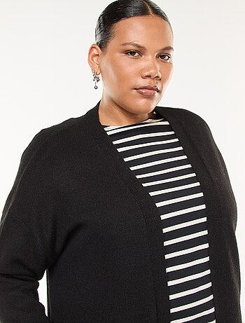 Cardigan lungo lavorato a maglia con 2 tasche