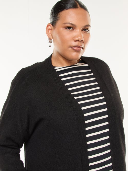 Cardigan lungo lavorato a maglia con 2 tasche - Kiabi