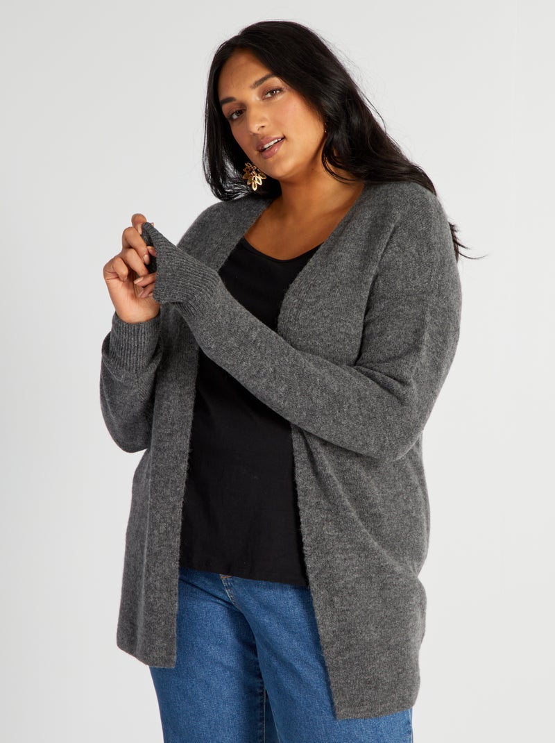 Cardigan lungo maniche a pipistrello GRIGIO - Kiabi