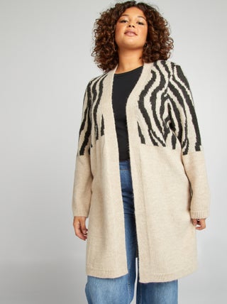 Cardigan lungo zebrato