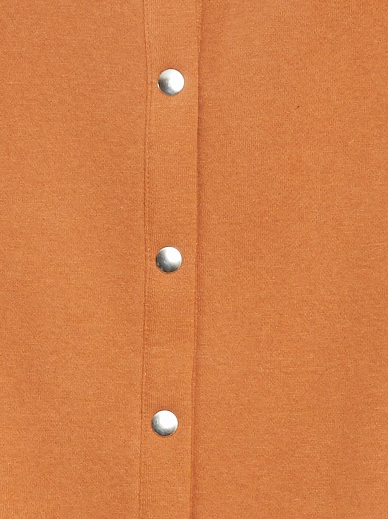 Cardigan maniche lunghe apertura con bottoni a pressione Marrone - Kiabi