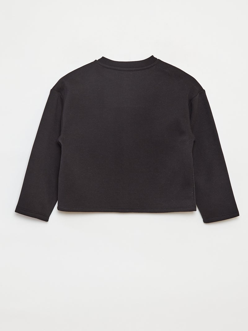 Cardigan maniche lunghe apertura con bottoni a pressione nero - Kiabi
