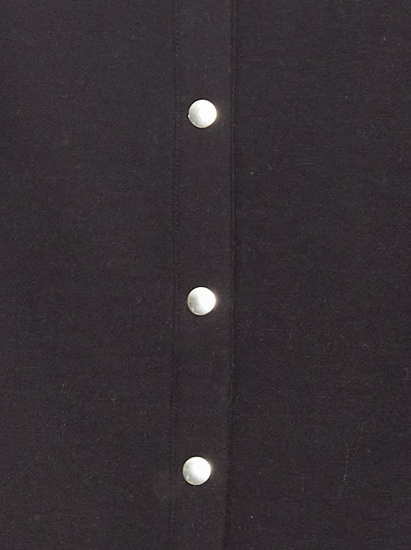 Cardigan maniche lunghe apertura con bottoni a pressione nero - Kiabi