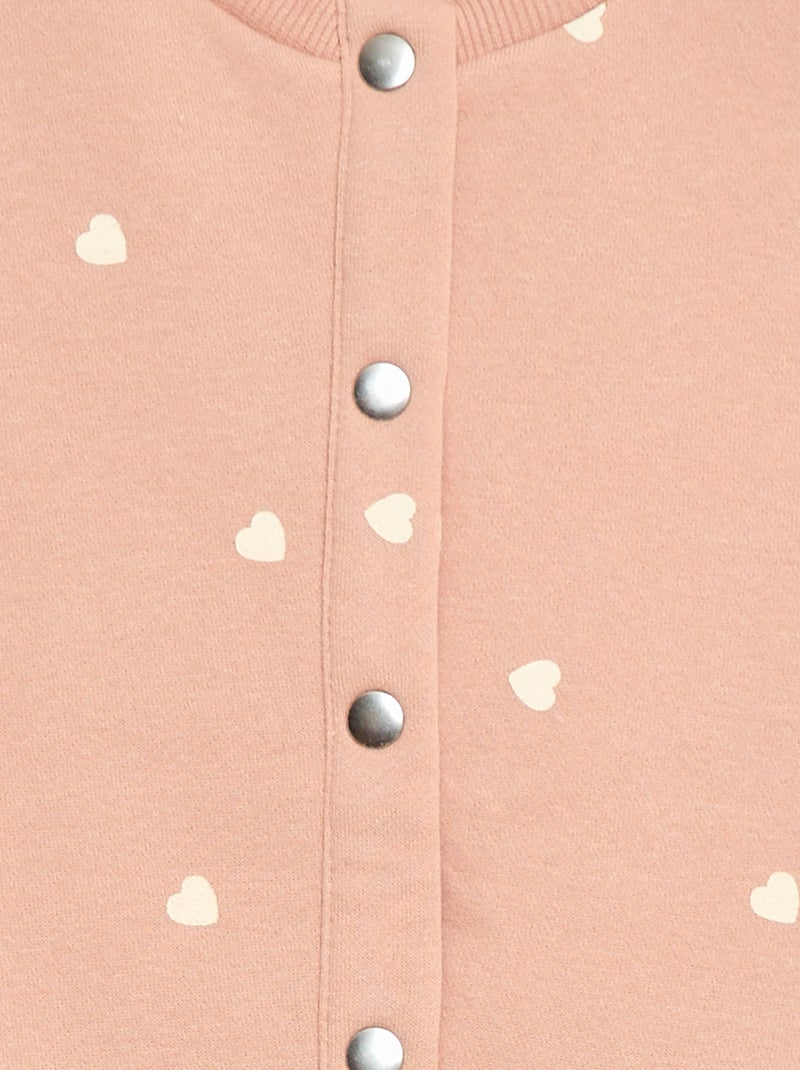 Cardigan maniche lunghe apertura con bottoni a pressione Rosa - Kiabi