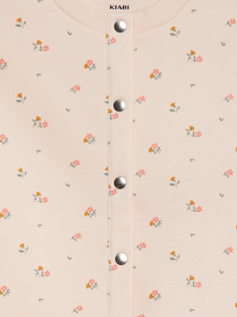 Cardigan maniche lunghe apertura con bottoni a pressione ROSA - Kiabi