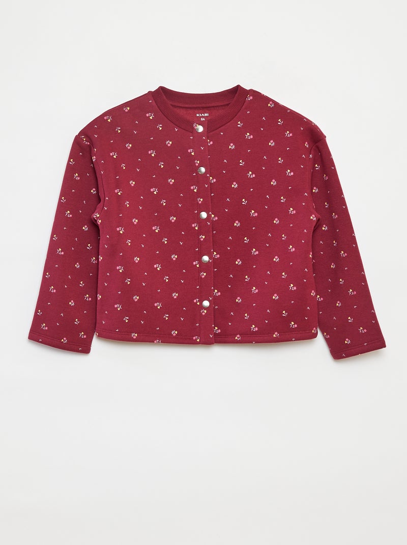 Cardigan maniche lunghe apertura con bottoni a pressione Rosso - Kiabi