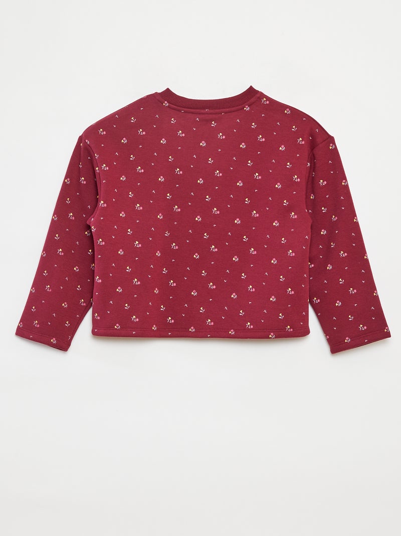 Cardigan maniche lunghe apertura con bottoni a pressione Rosso - Kiabi