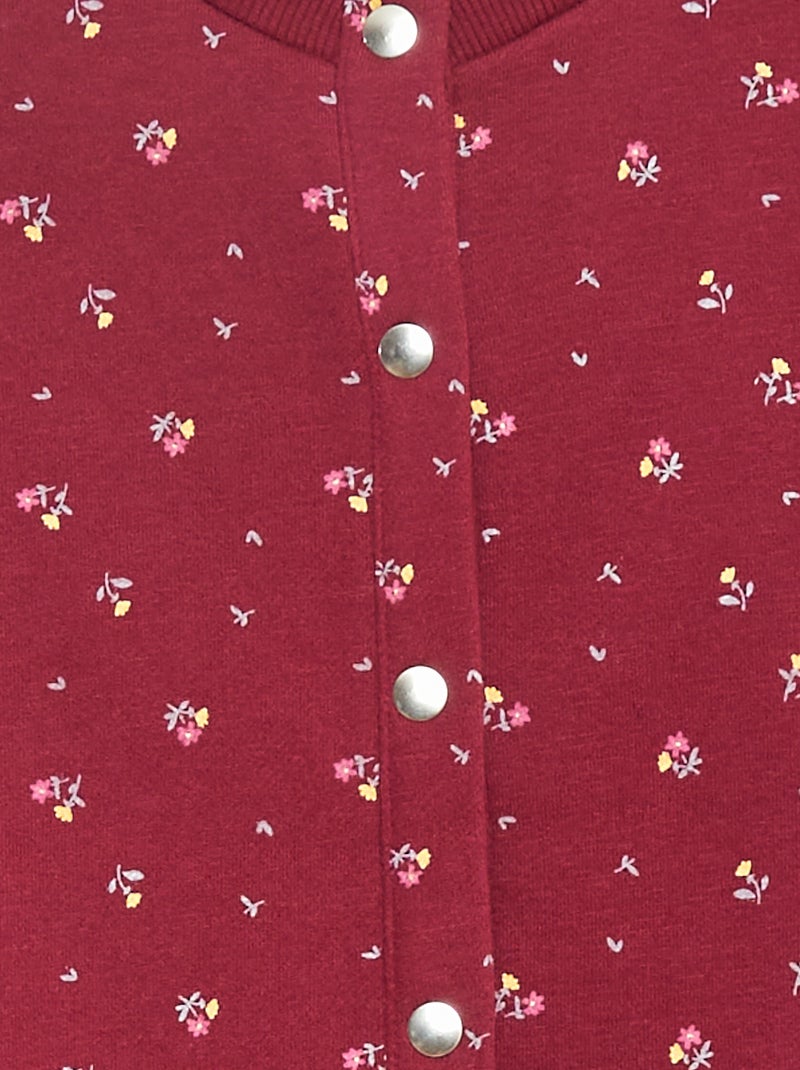 Cardigan maniche lunghe apertura con bottoni a pressione Rosso - Kiabi