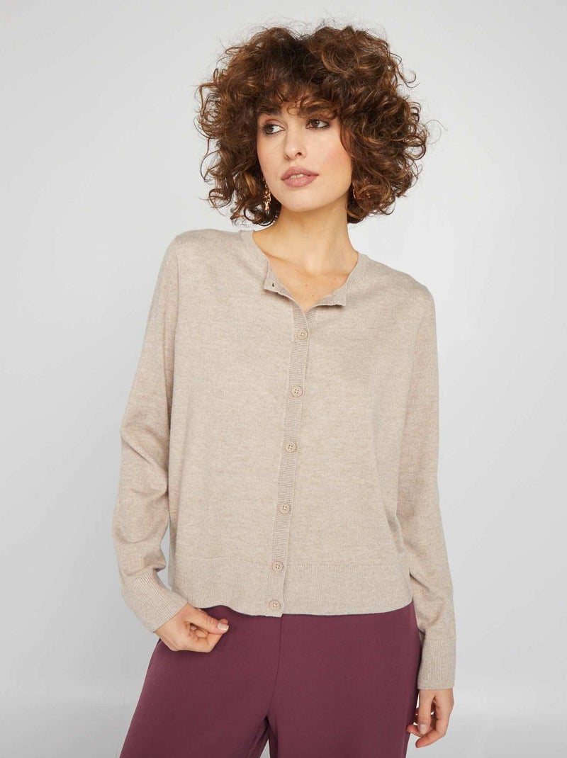 Cardigan maniche lunghe BEIGE - Kiabi