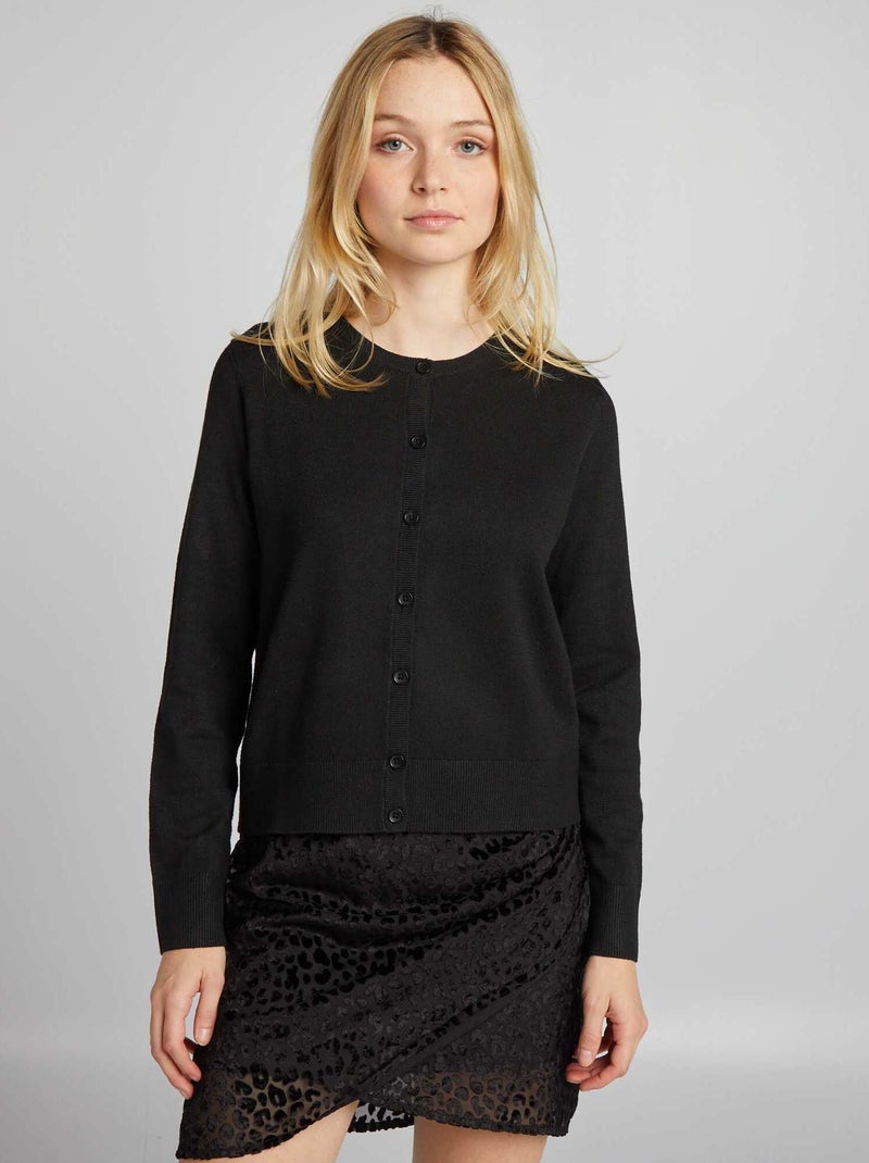 Cardigan maniche lunghe nero - Kiabi
