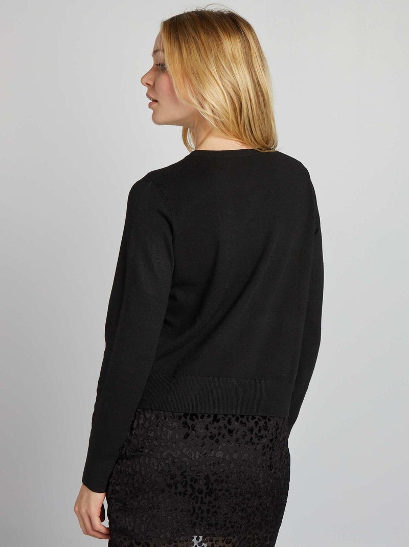 Cardigan maniche lunghe nero - Kiabi