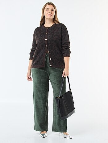 Cardigan morbido con stampa leopardata