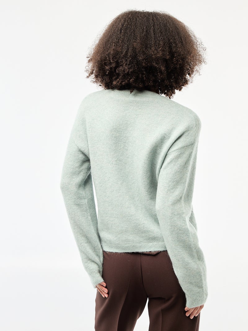 Cardigan morbido in lana e mohair Blu - Kiabi