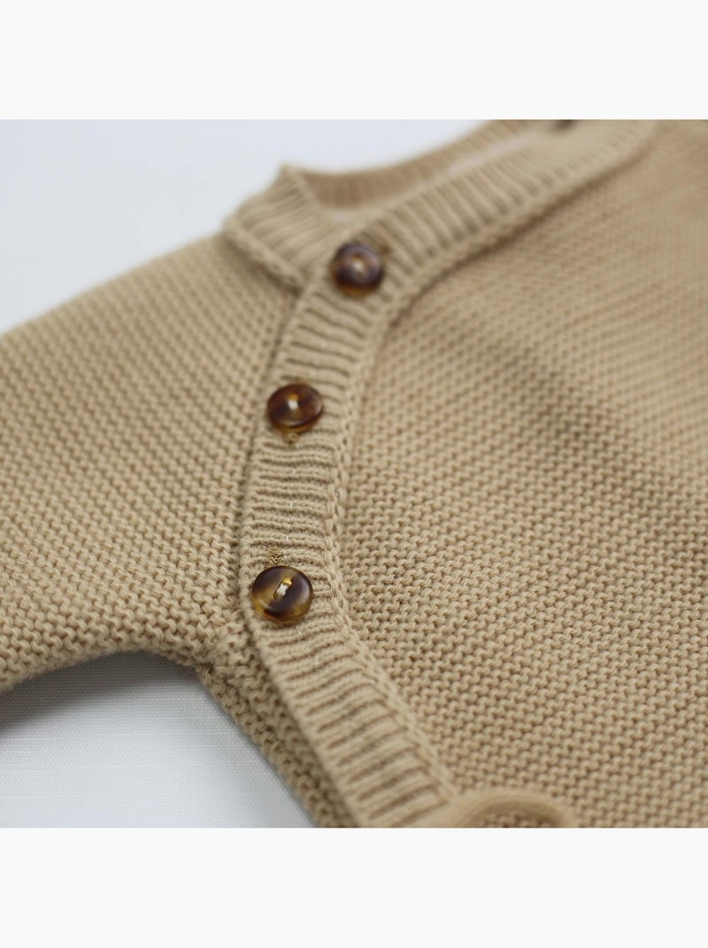Cardigan neonato in maglia Marrone cappuccino - Kiabi