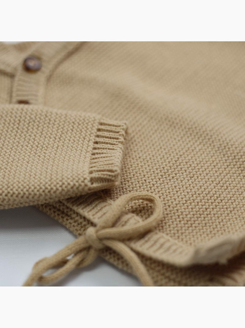 Cardigan neonato in maglia Marrone cappuccino - Kiabi