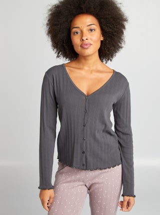 Cardigan nightwear in maglia pointelle