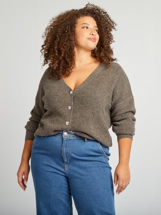 Cardigan oversize con allacciatura con bottoni