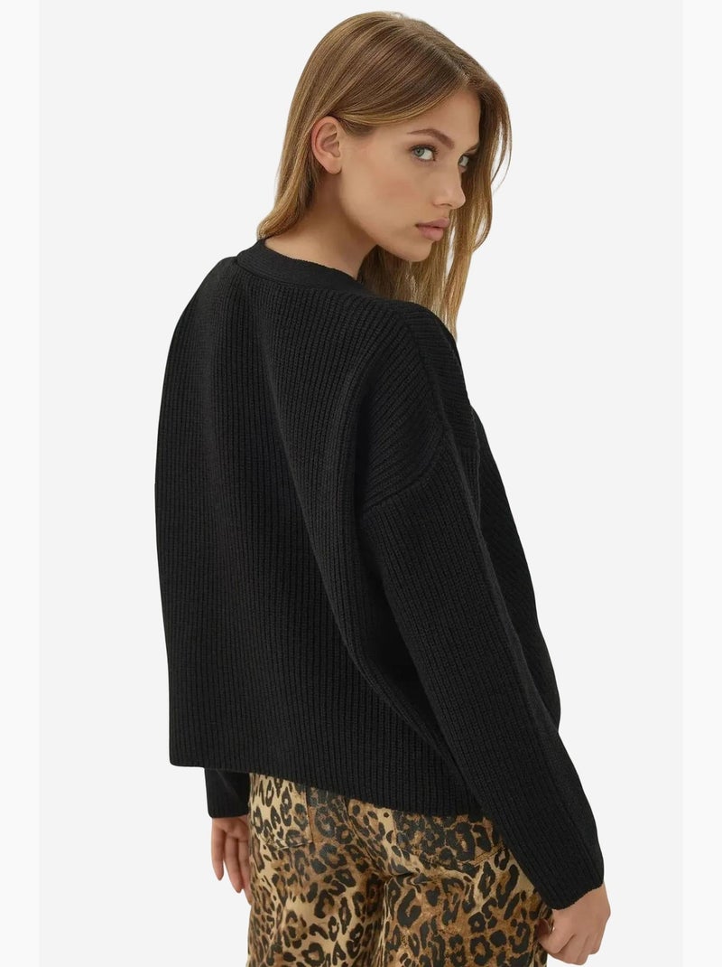 Cardigan oversize con scollo a v e bottoni hiccup Nero - Kiabi