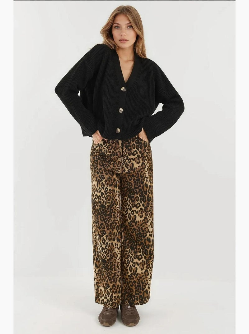 Cardigan oversize con scollo a v e bottoni hiccup Nero - Kiabi