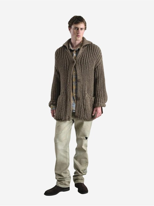 Cardigan oversize in maglia a coste con dolcevita e tasche giesto - Kiabi Cardigan oversize in maglia a coste con dolcevita e tasche giesto - Kiabi