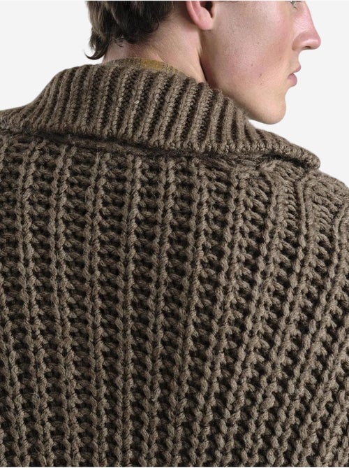 Cardigan oversize in maglia a coste con dolcevita e tasche giesto - Kiabi Cardigan oversize in maglia a coste con dolcevita e tasche giesto - Kiabi