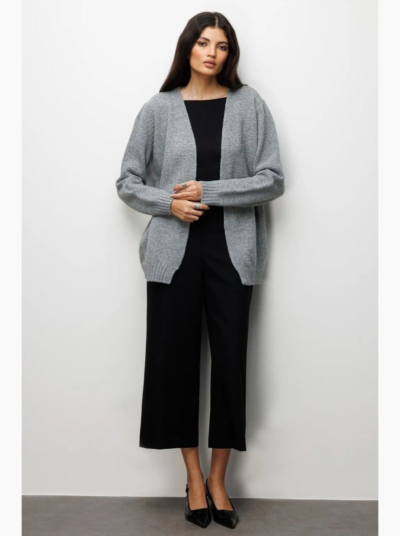 Cardigan oversize in maglia a coste mixray Grigio - Kiabi