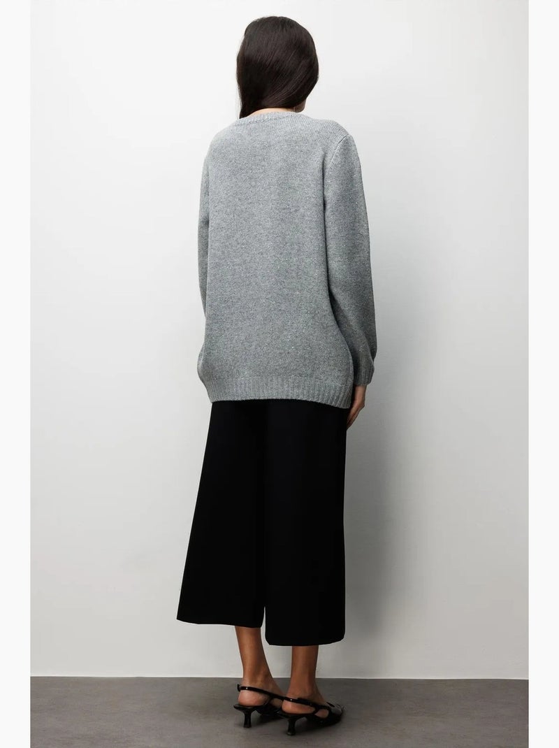 Cardigan oversize in maglia a coste mixray Grigio - Kiabi