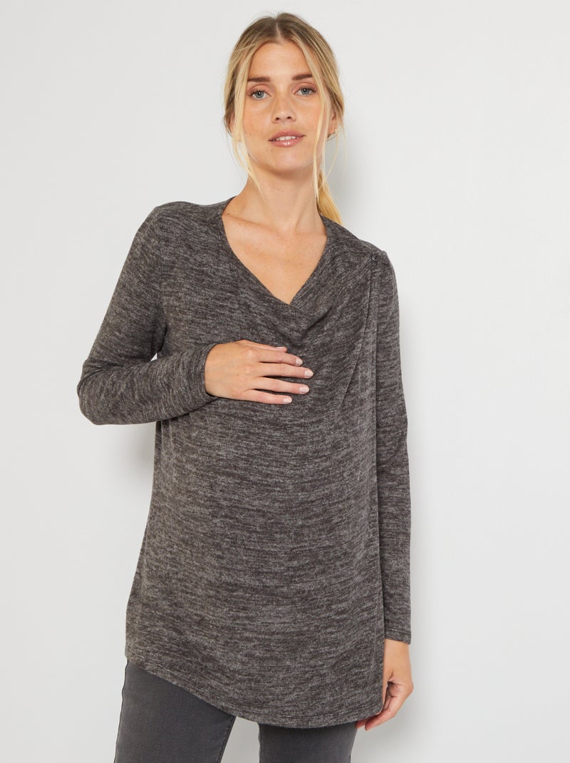 Cardigan per l'allattamento in maglia soffice GRIGIO - Kiabi