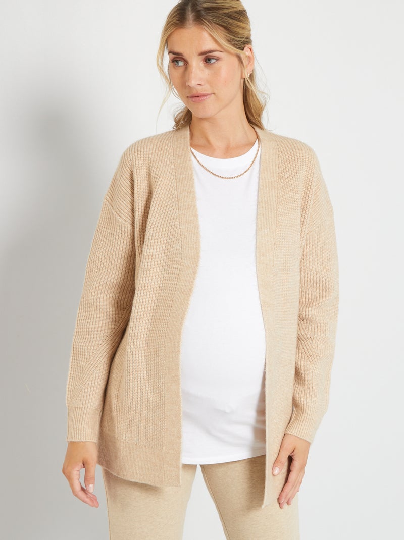 Cardigan premaman lavorato a maglia BEIGE - Kiabi