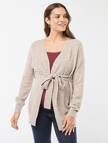 Cardigan premaman lungo e con cintura