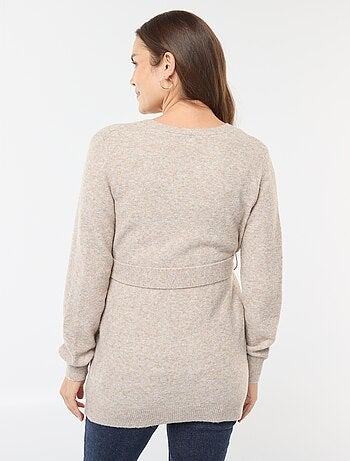 Cardigan premaman lungo e con cintura