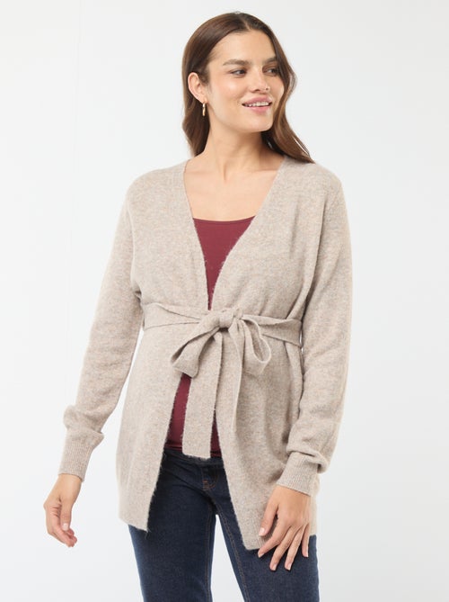 Cardigan premaman lungo e con cintura - Kiabi