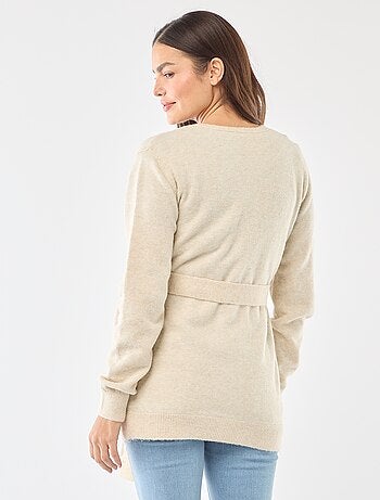 Cardigan premaman lungo e con cintura