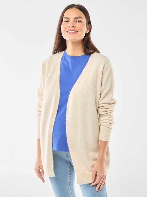 Cardigan premaman lungo e con cintura - Kiabi