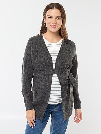 Cardigan premaman lungo e con cintura