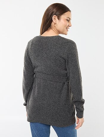 Cardigan premaman lungo e con cintura