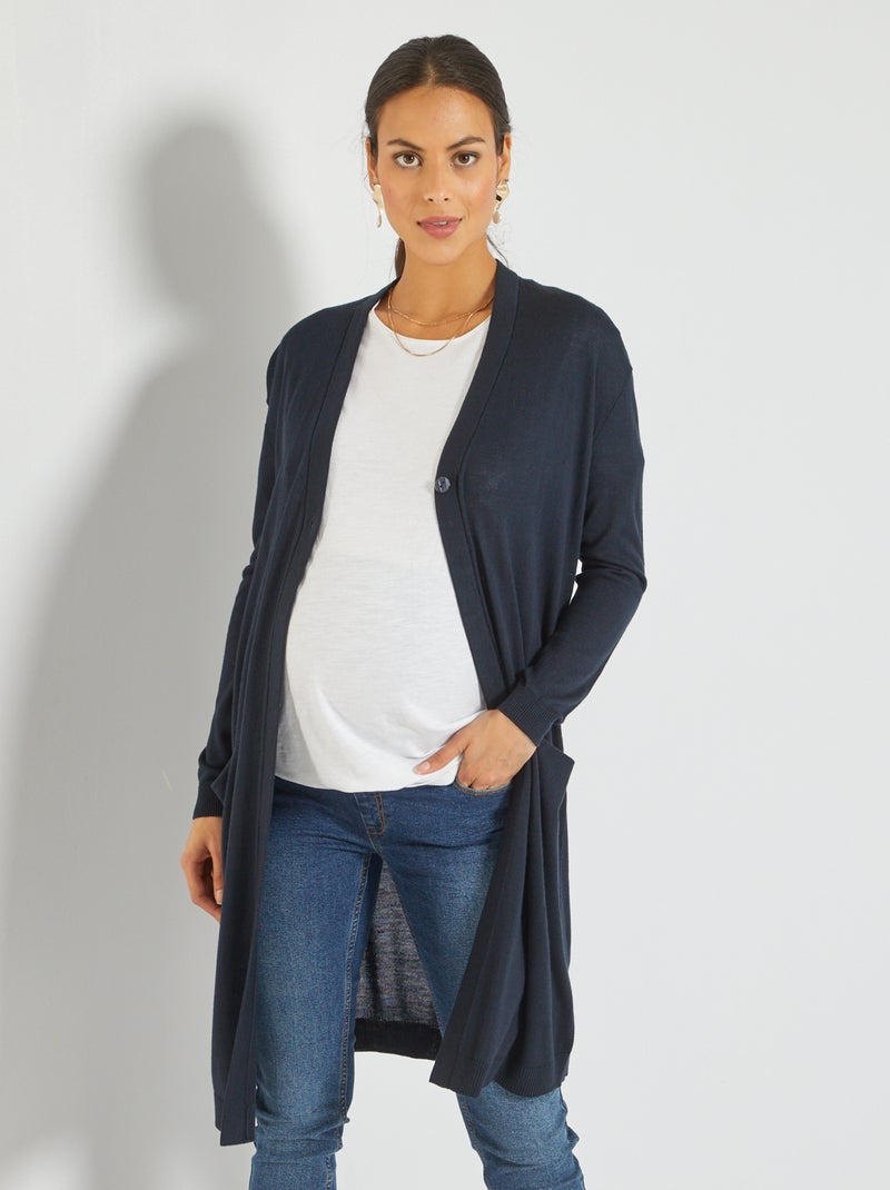 Cardigan premaman midi in maglia BLU - Kiabi