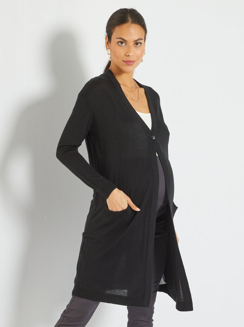 Cardigan premaman midi in maglia NERO - Kiabi