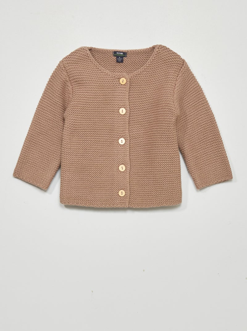 Cardigan punto legaccio BEIGE - Kiabi