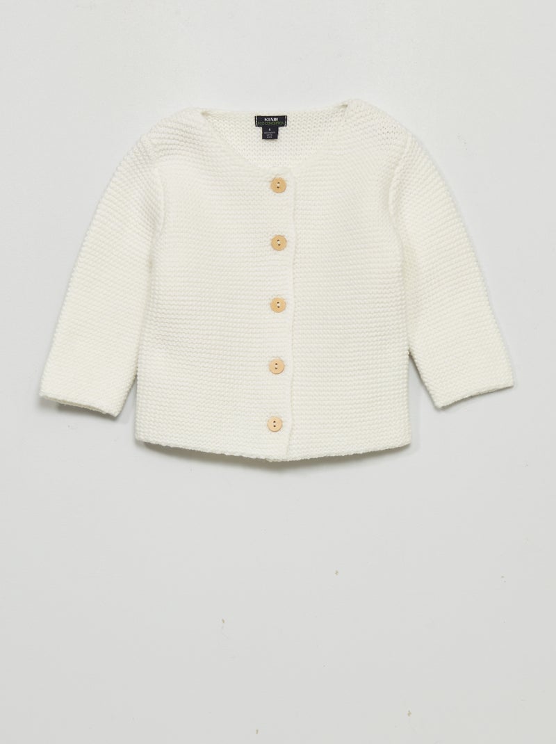 Cardigan punto legaccio Bianco - Kiabi