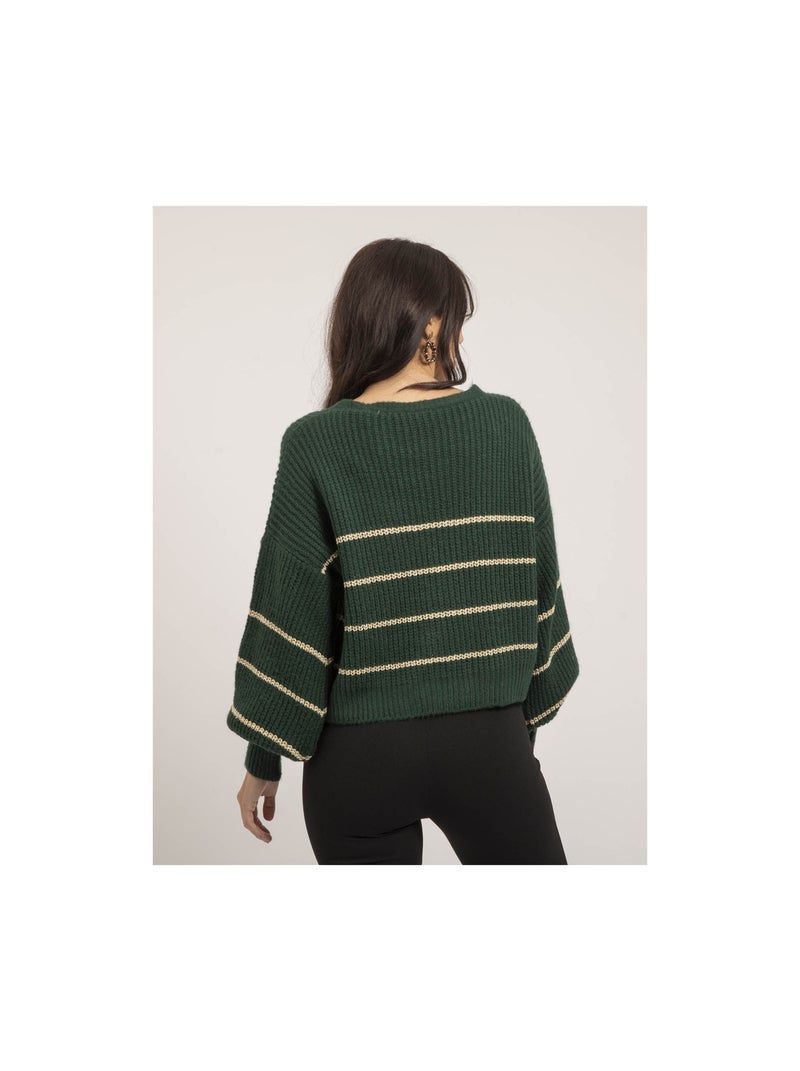 Cardigan rayures KONE Verde foresta - Kiabi