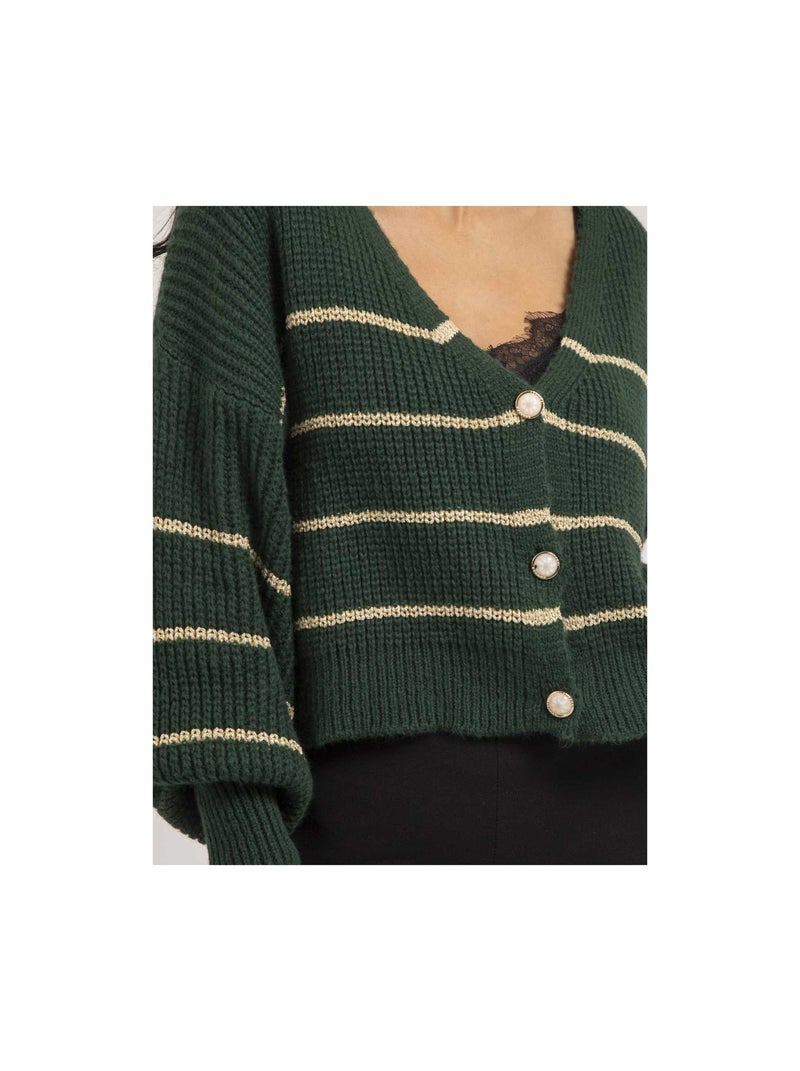 Cardigan rayures KONE Verde foresta - Kiabi