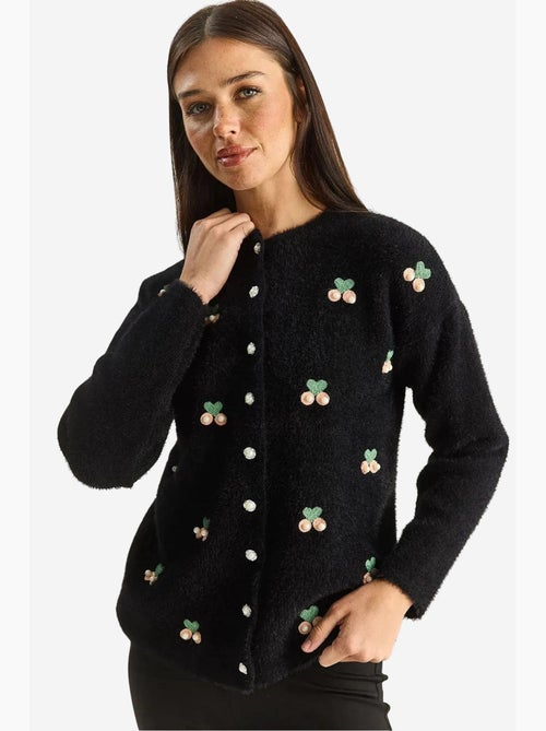 Cardigan ricamato con bottoni lucci - Kiabi Cardigan ricamato con bottoni lucci - Kiabi