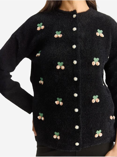 Cardigan ricamato con bottoni lucci - Kiabi Cardigan ricamato con bottoni lucci - Kiabi