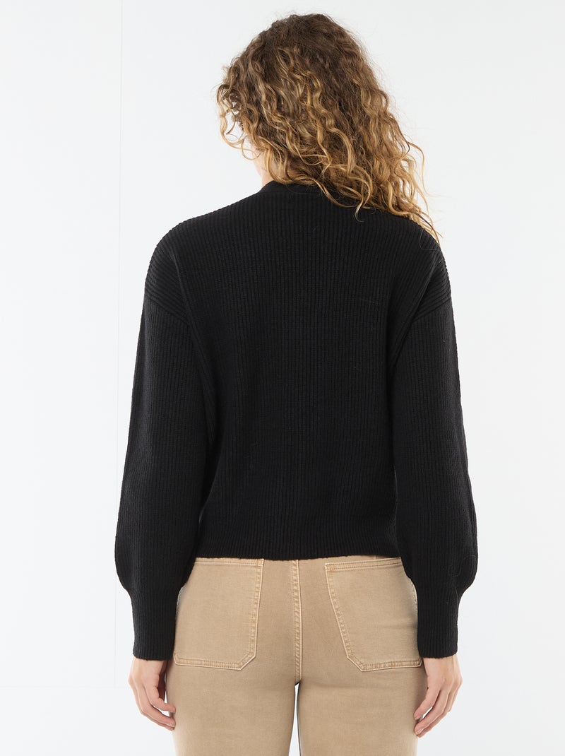 Cardigan scollo a V con bottoni a cuore - San Valentino Nero - Kiabi