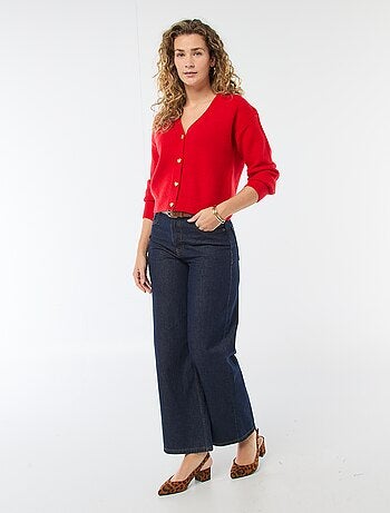 Cardigan scollo a V con bottoni a cuore - San Valentino