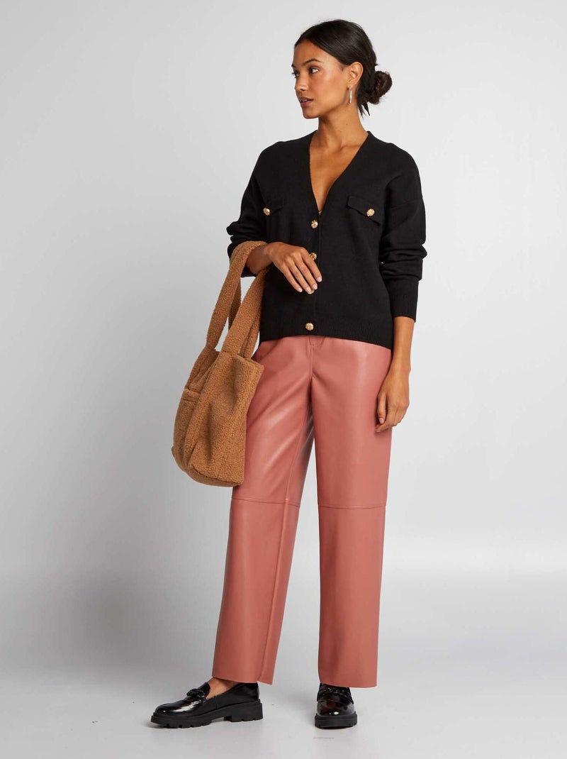 Cardigan Donna Corto In Maglia Grossa - Scollo A V, Bottoni, Aperto, Casual Per Tutte Le Stagioni